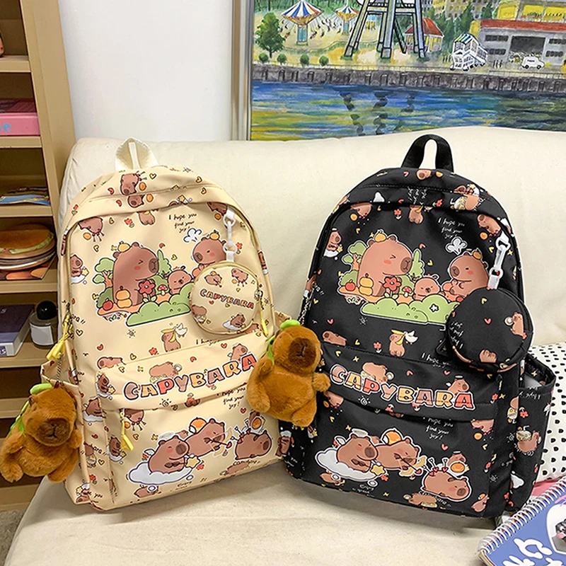 Рюкзак с изображением капибары для девочек и мальчиков - Фотография_3