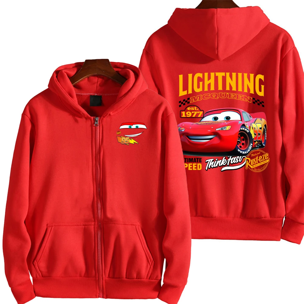 Мужская толстовка на молнии с изображением автомобиля mcqueen cars