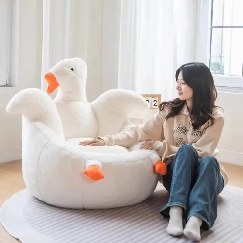 Минималистичный белый ленивый диван-мешок - Фотография_4