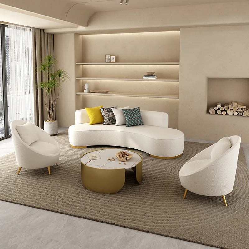 Скандинавский дизайнерский легкий роскошный диван для гостиной - Фотография_3