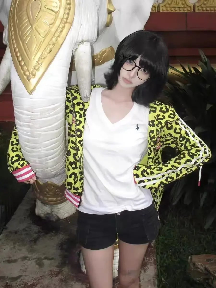 Толстовка на молнии с леопардовым принтом harajuku - Фотография_3