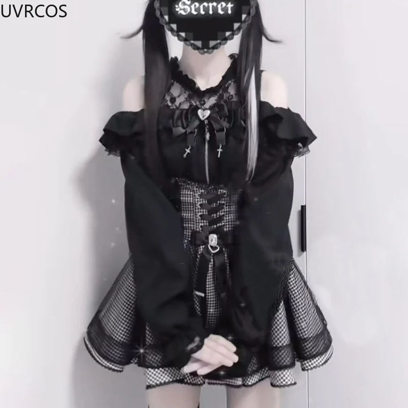 Японский стиль, готическая юбка в стиле лолиты y2k - Фотография_4