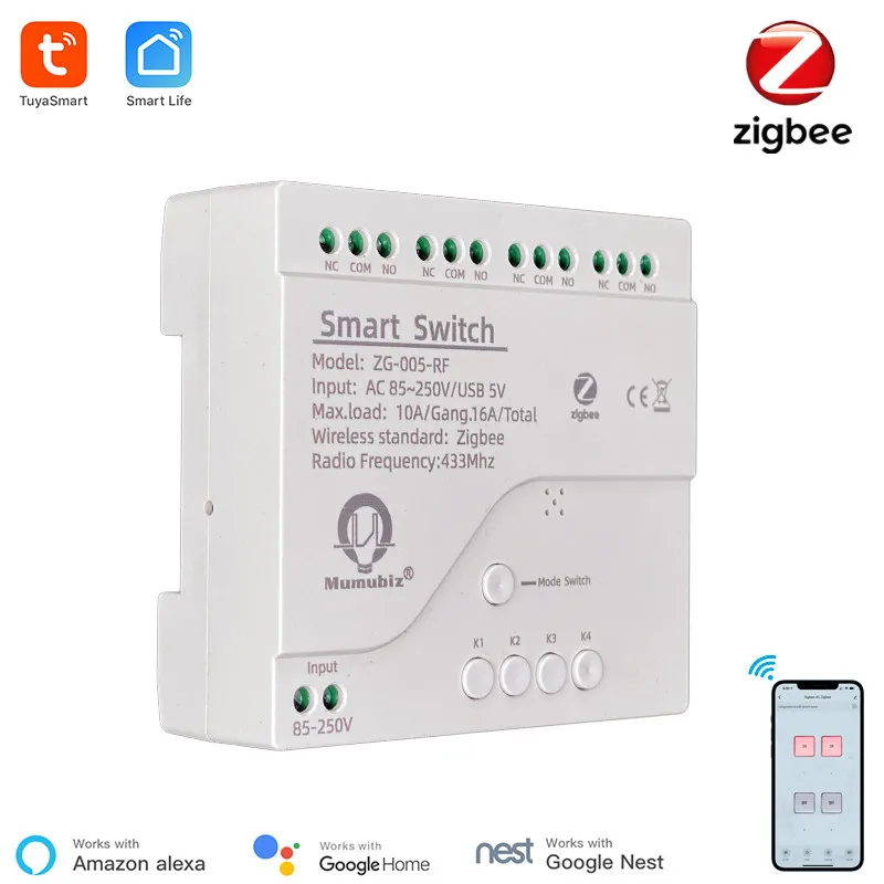 Смарт-переключатель tuya zigbee