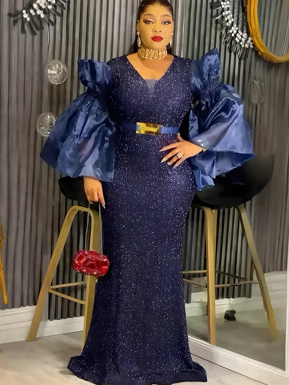 Африканские вечерние платья больших размеров для женщин - Фотография_4