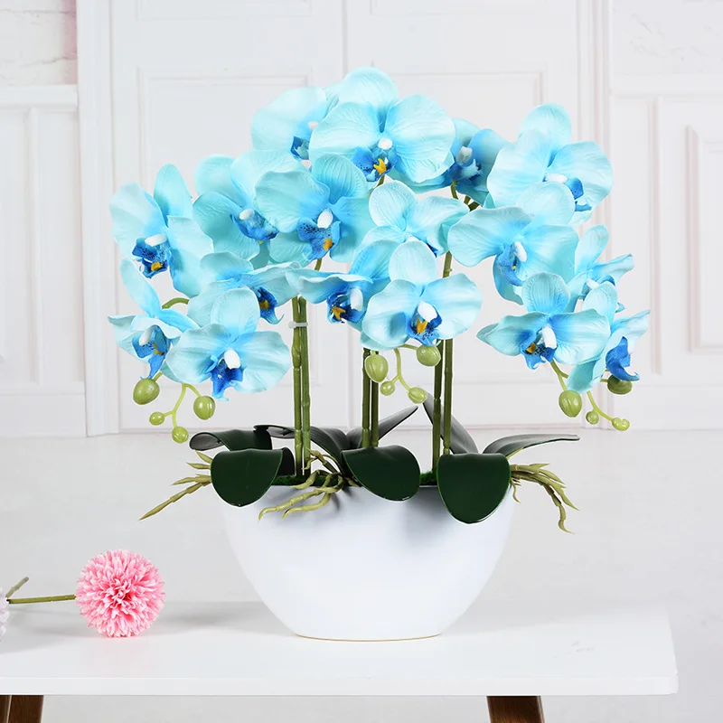 Синий искусственный цветок фаленопсис