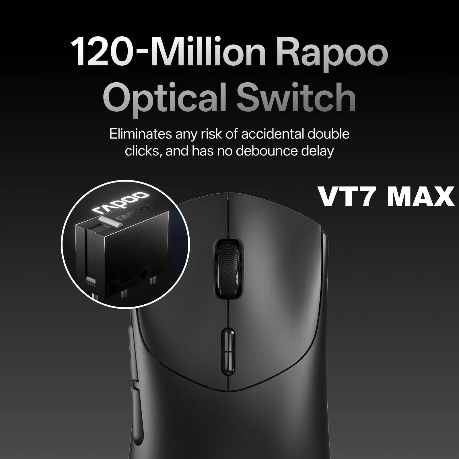 Беспроводная игровая мышь rapoo vt7 max/vt7 paw3950/paw3398 true 8k - Фотография_4