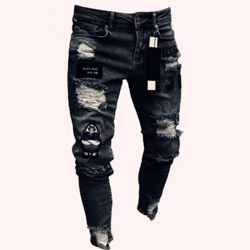 Новые узкие рваные джинсы mbroidery - Фотография_6