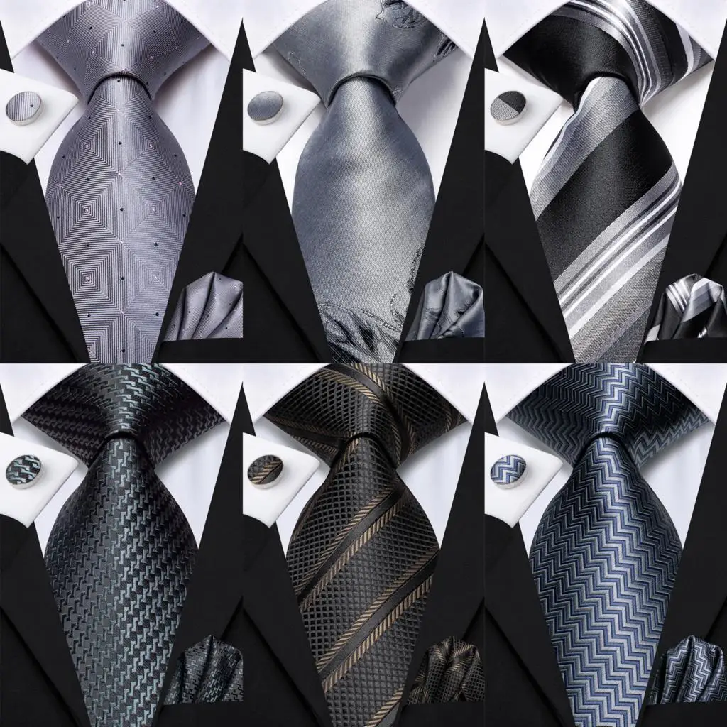 Hi-tie дымчатый серый шелковый