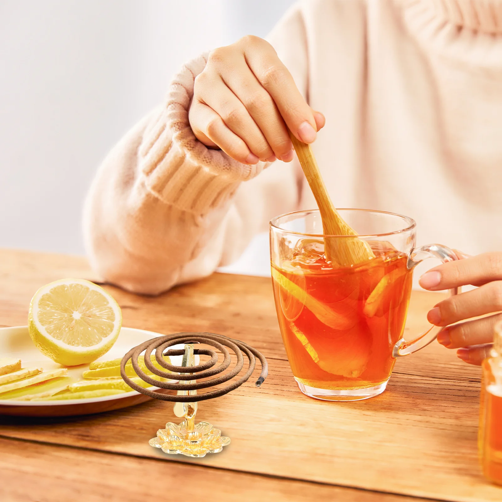 Позолоченный зажим для благовоний будда-гладкая ретро-форма для медитации - Фотография_6