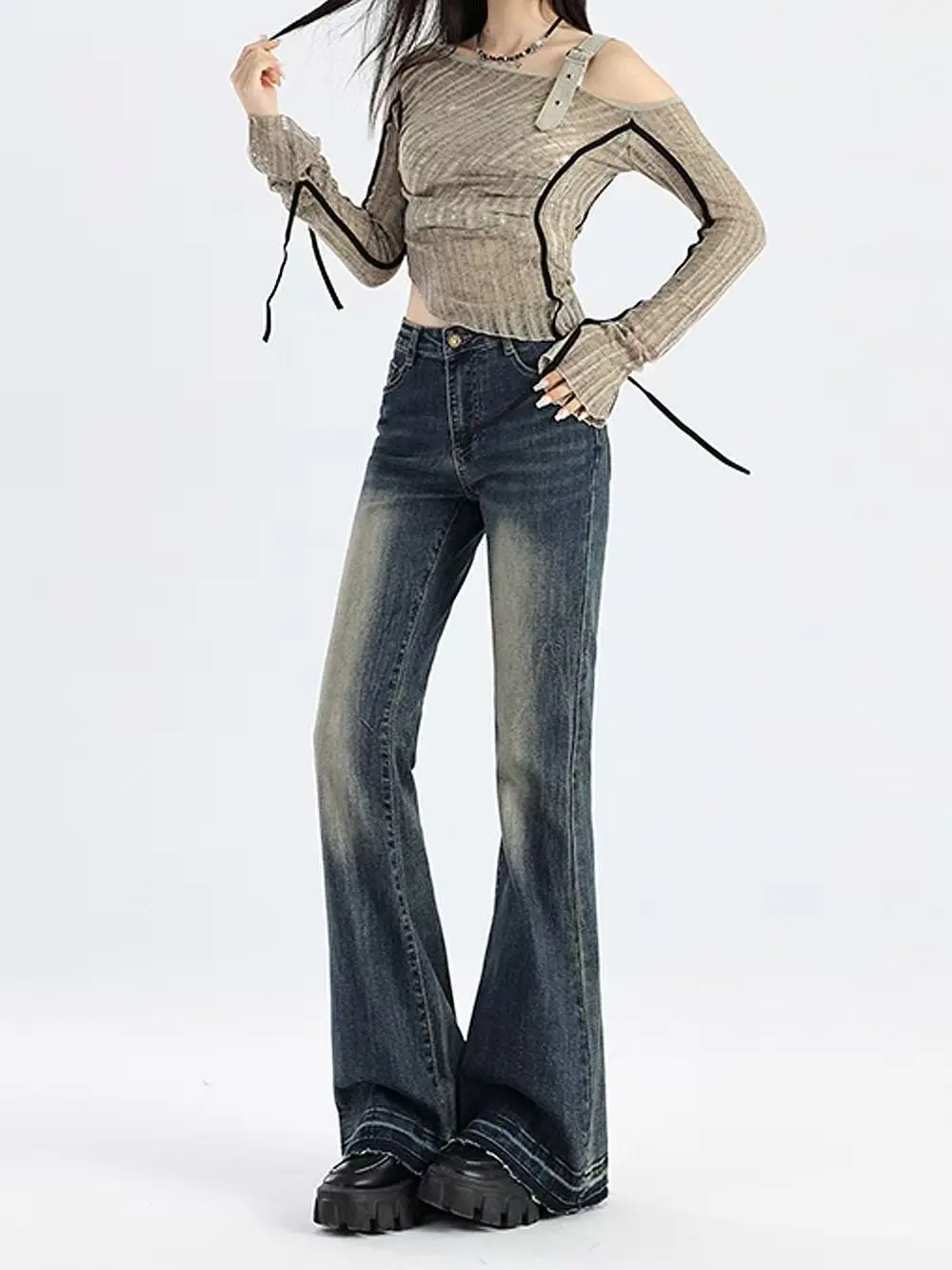 Американские джинсы high street spicy girls с низкой талией - Фотография_4