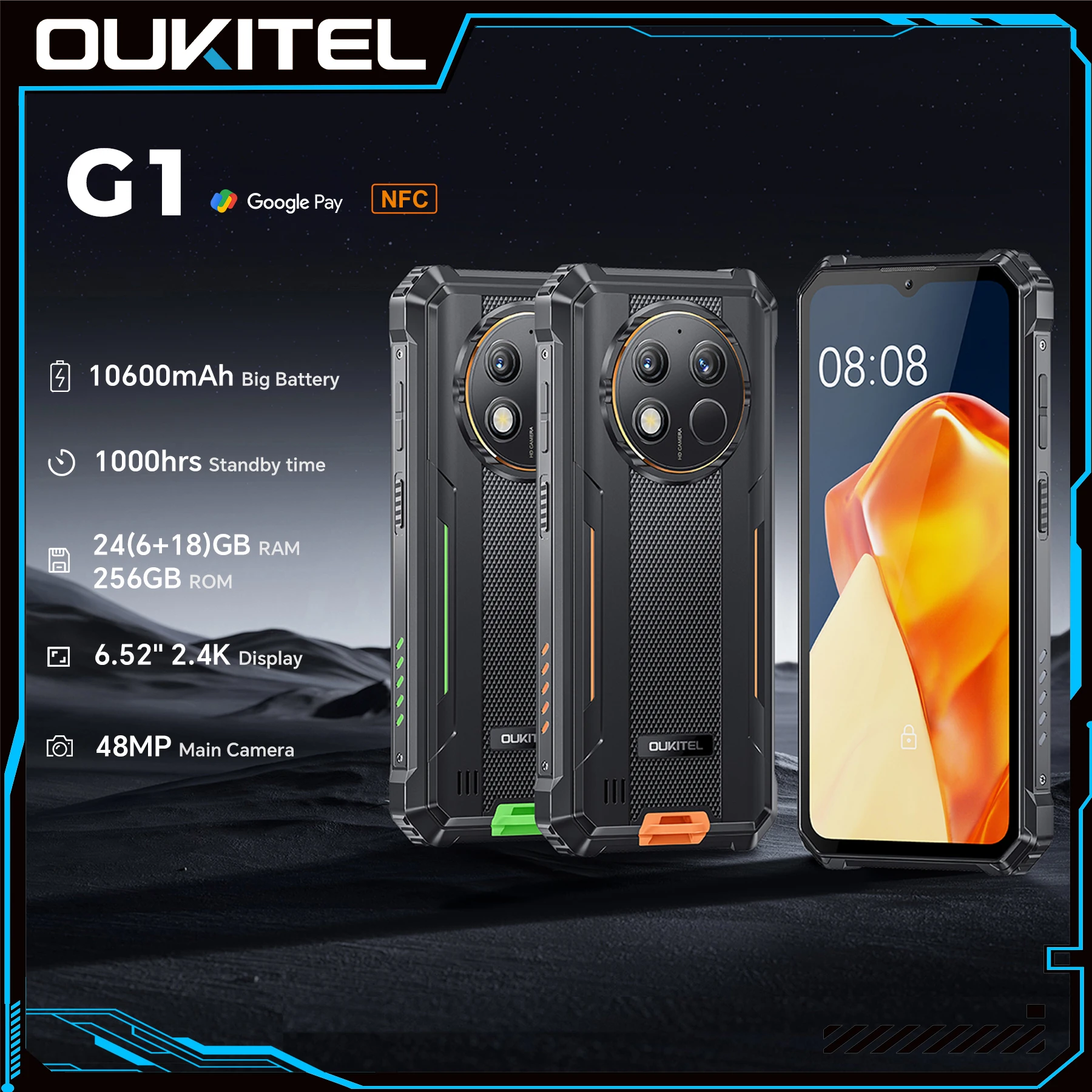 Прочный телефон oukitel g1 — 10600 мач