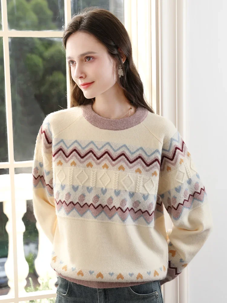 I believe you абрикосовый пуловер в стиле ретро - Фотография_3