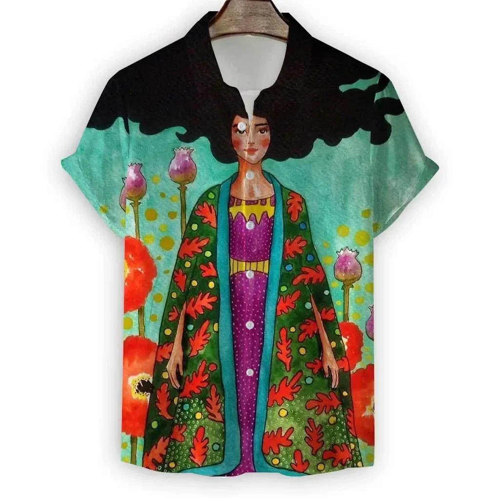 Новая пляжная мужская рубашка с принтом для современных девочек - Фотография_5