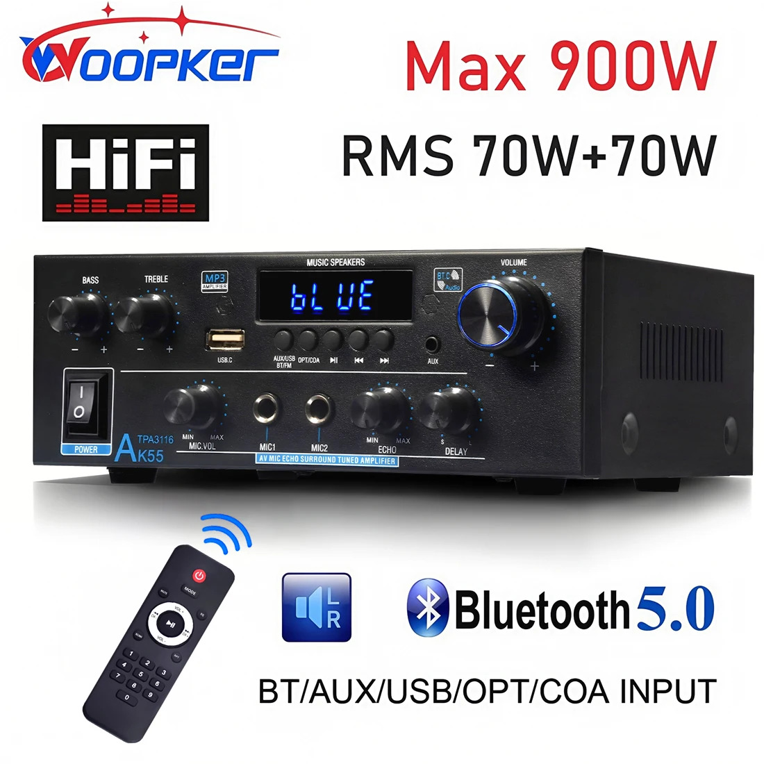 Усилитель woopker ak55 900 вт макс. 2