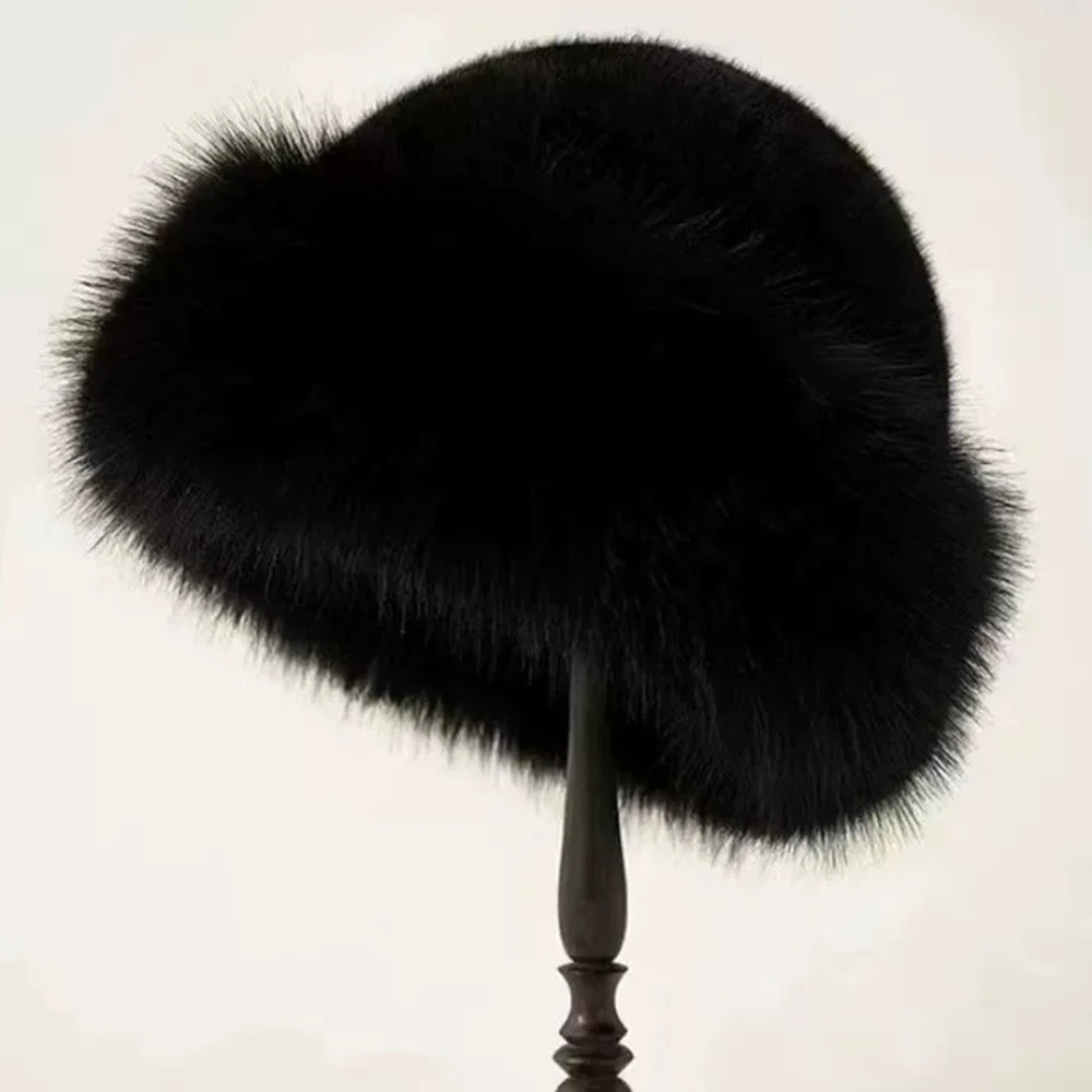 Новая пушистая меховая панама для женщин - Фотография_3