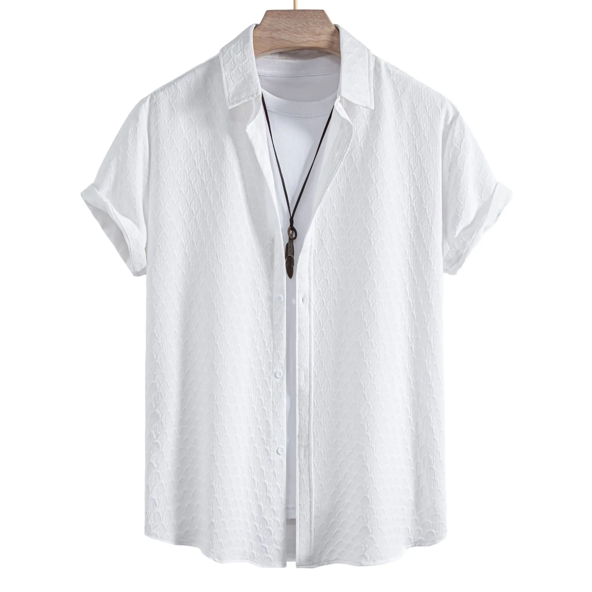 Летняя мужская хлопково-льняная рубашка - Фотография_5