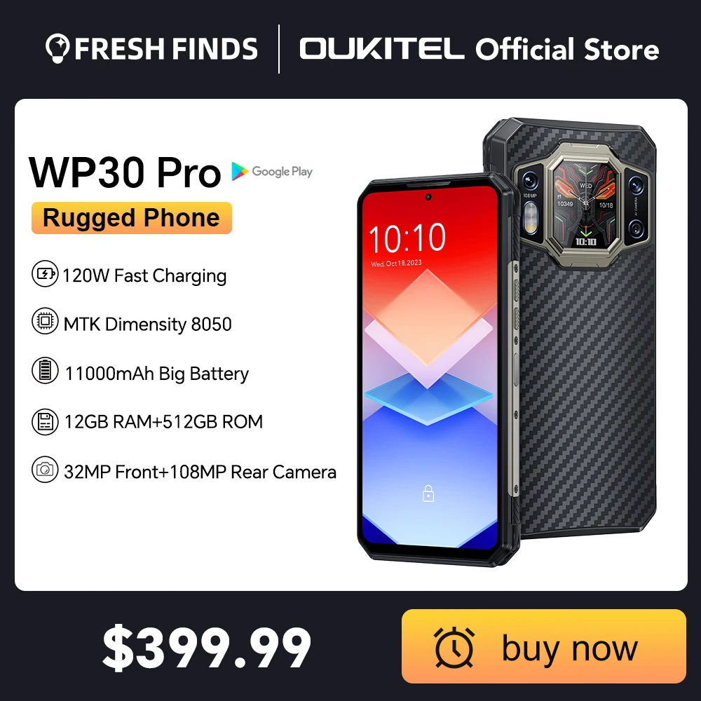 Oukitel wp30 pro 5g с усиленной 120 вт суперзарядкой 11000 мач 6