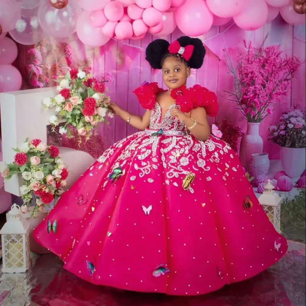 Роскошные платья с цветочным узором для девочек - Фотография_5