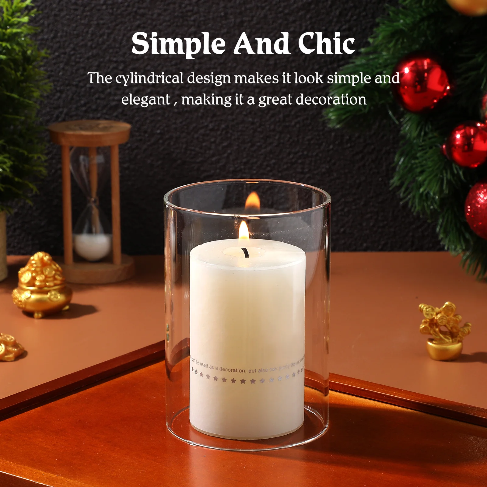 Прозрачные цилиндрические стеклянные абажуры с открытым концом - Фотография_5