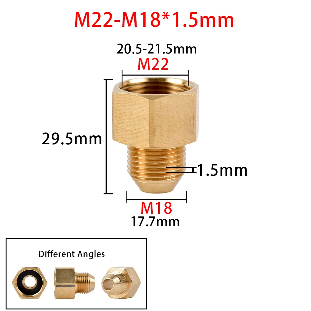 Латунный разъем с резьбой 3/8 дюйма 1/2 дюйма m14 m18 m22 - Фотография_3