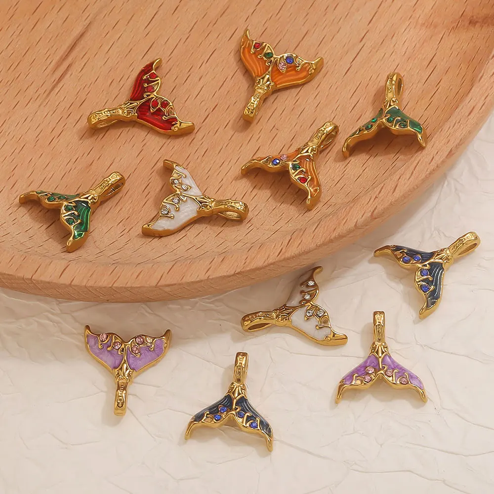 Золотая эмаль хвост русалки подвески - Фотография_5