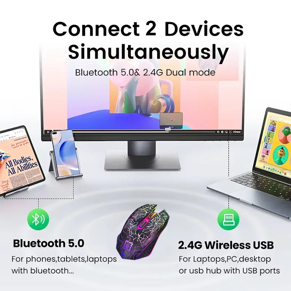 Bluetooth 5,2 мышь rgb 2 - Фотография_2