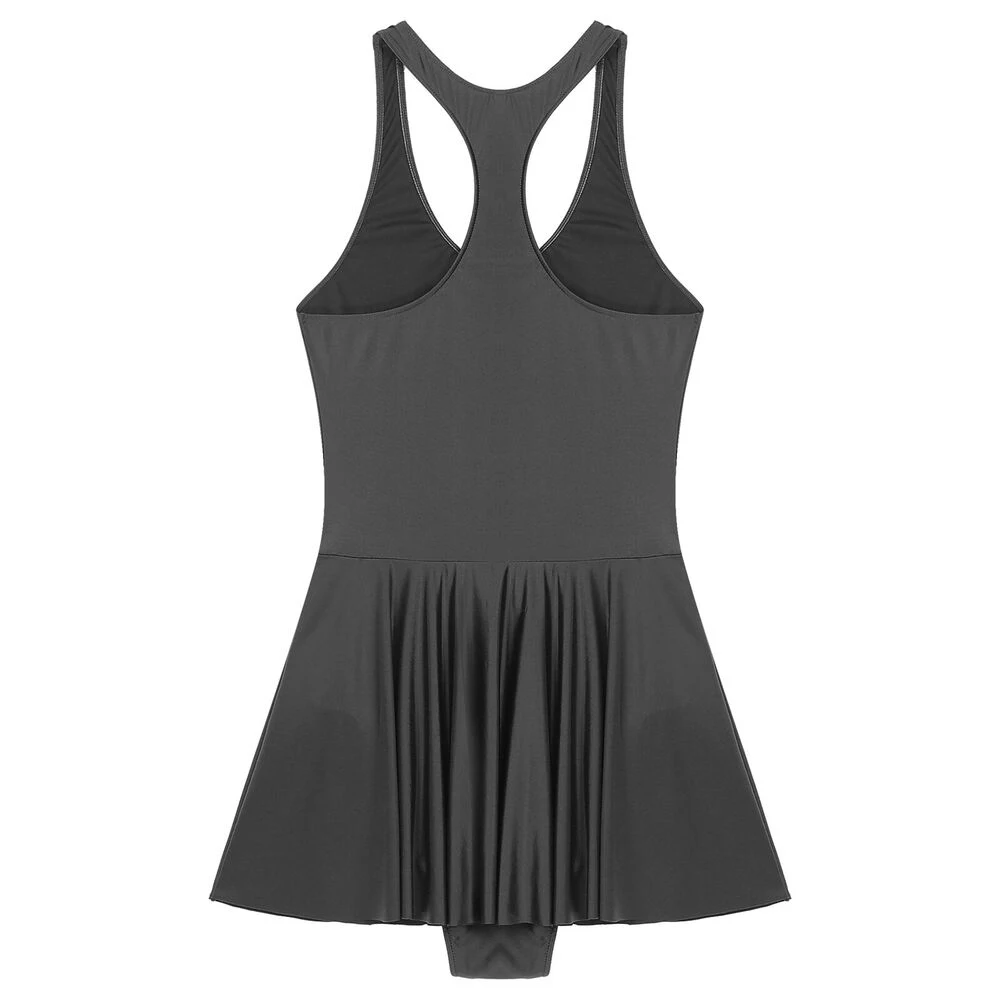 Женские глянцевые эластичные платья без рукавов