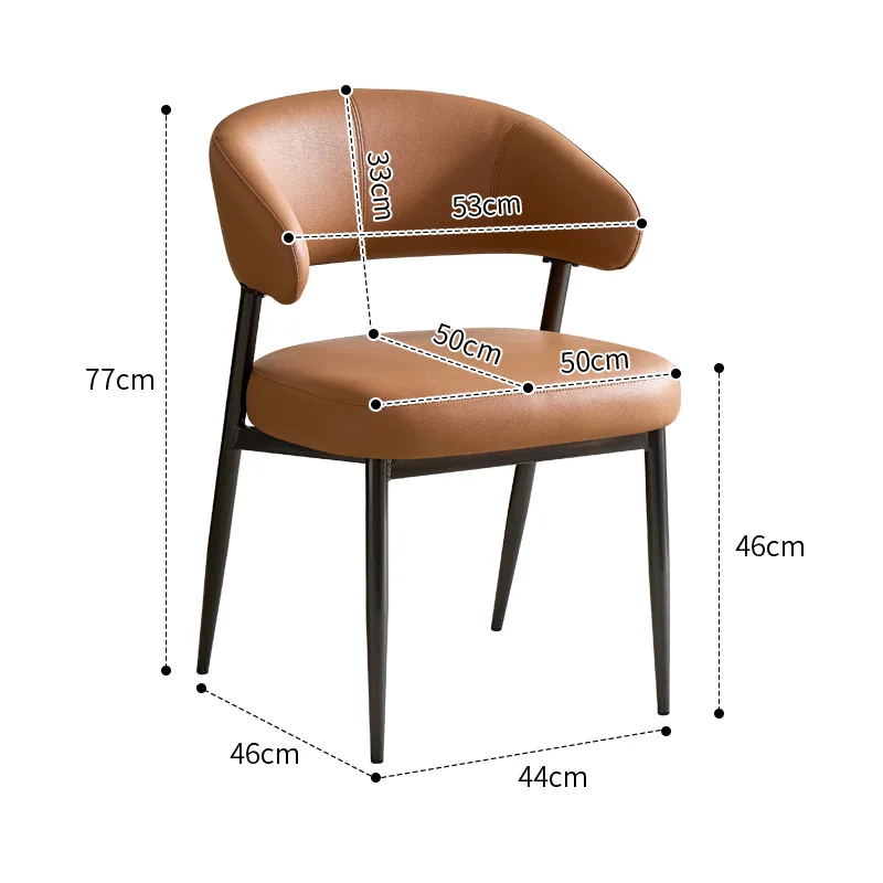 Мягкие обеденные стулья со спинкой и запахом со стальным каркасом - Фотография_6
