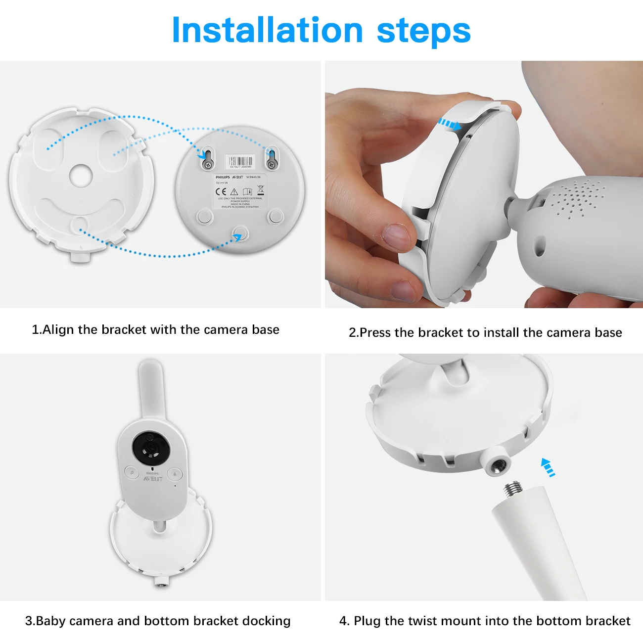 Гибкий поворотный кронштейн для детской камеры philips avent - Фотография_4