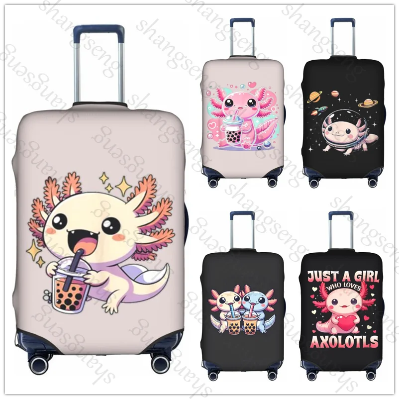 Защитный чехол для чемодана kawaii cartoon axolotl fish travel