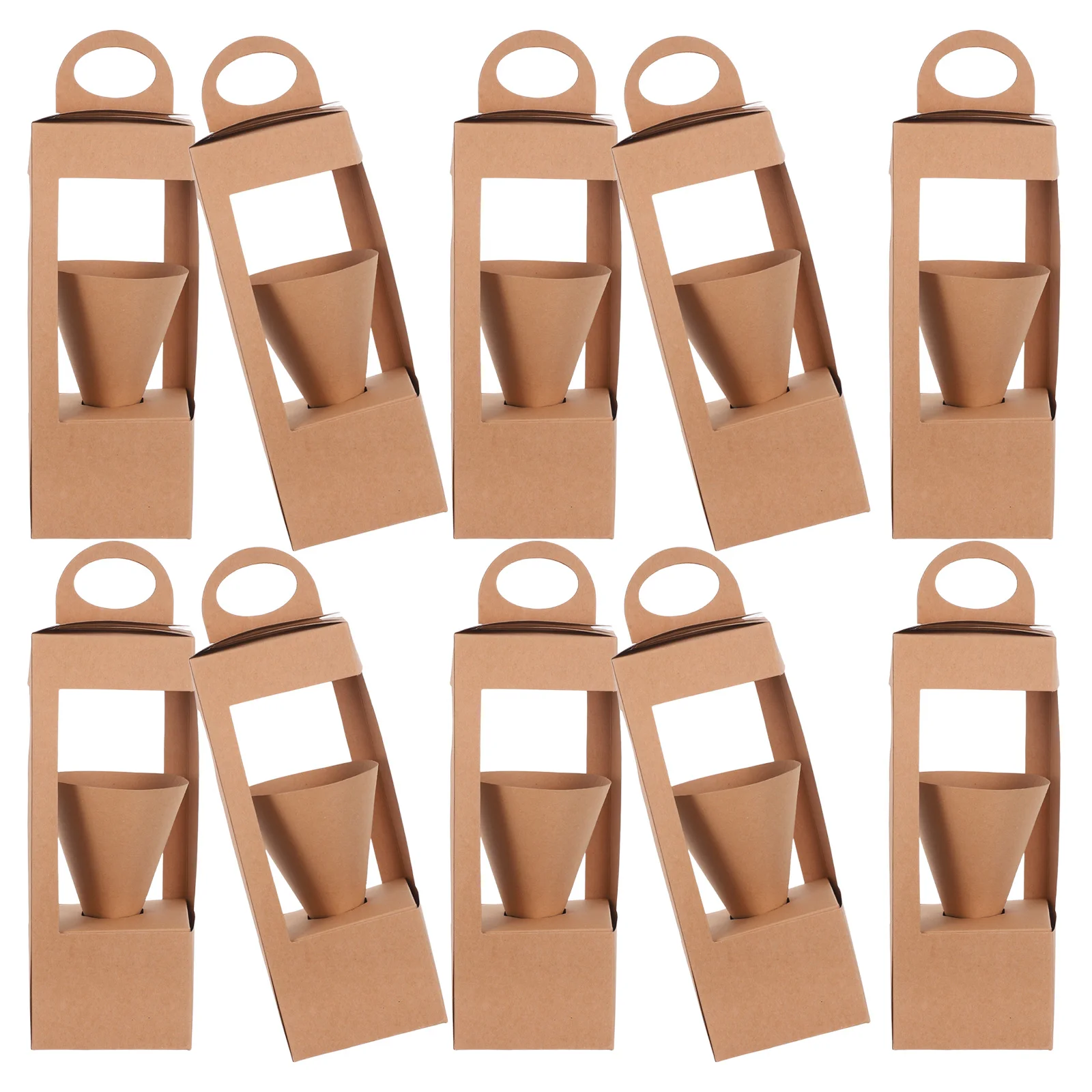 Бумажная цветочная корзина с ручками