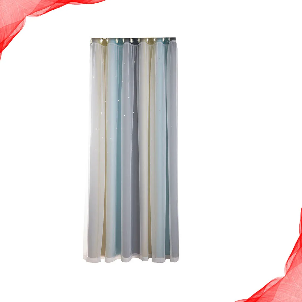 Двухслойная блестящая сетчатая занавеска со звездой - Фотография_5