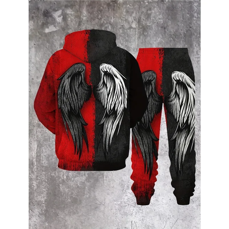 Мужская толстовка с капюшоном и брюками с 3d-принтом - Фотография_4