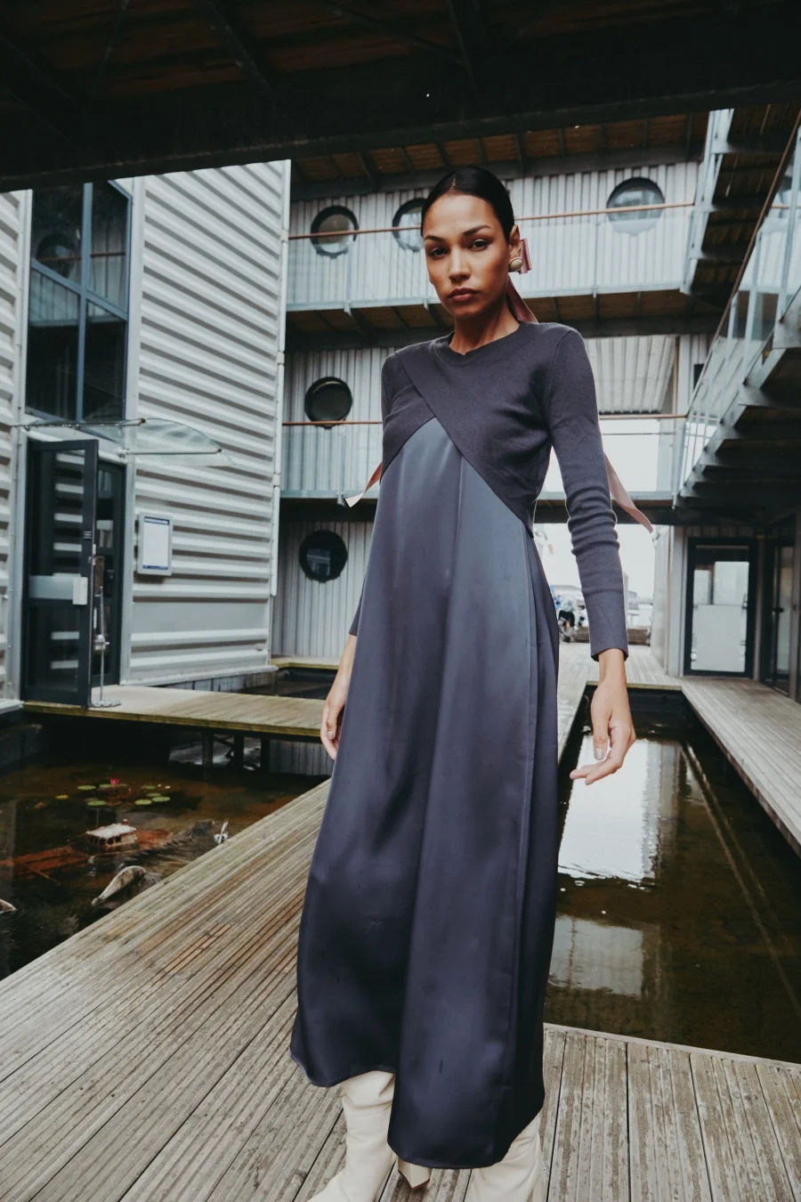 Элегантное атласное платье as aw25 - Фотография_2