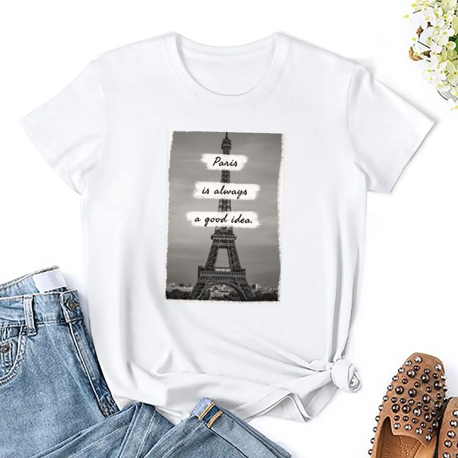 Футболка с надписью «paris is always a good idea» - Фотография_3