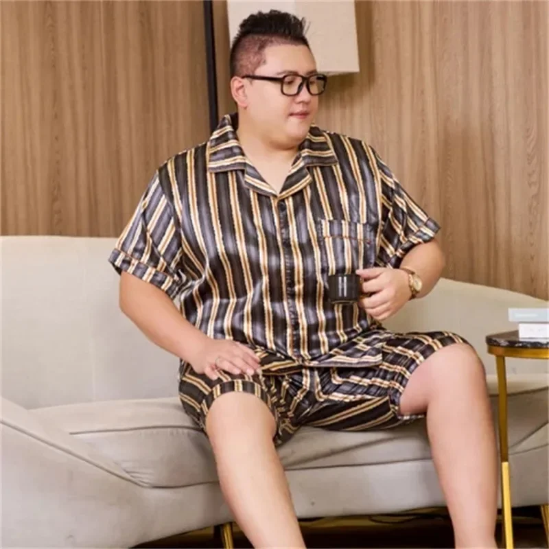 Свободная атласная одежда для отдыха 160 кг 5xl - Фотография_3