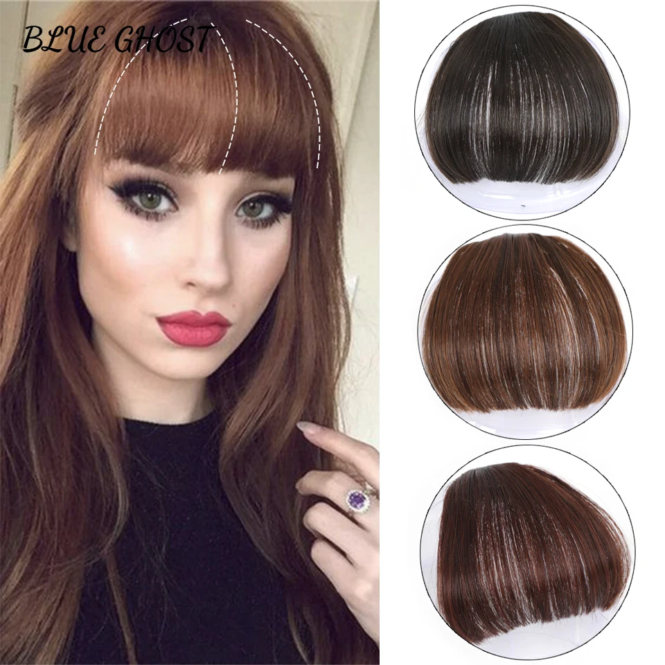 Синтетическая накладная челка на заколке для волос - Фотография_2