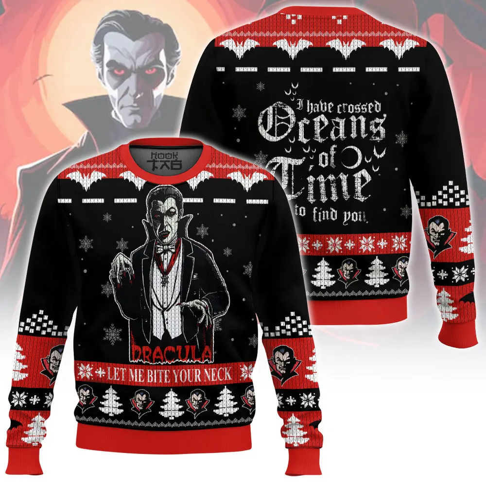 Dracula let me bite your neck ugly christmas sweater новинка - Фотография_2