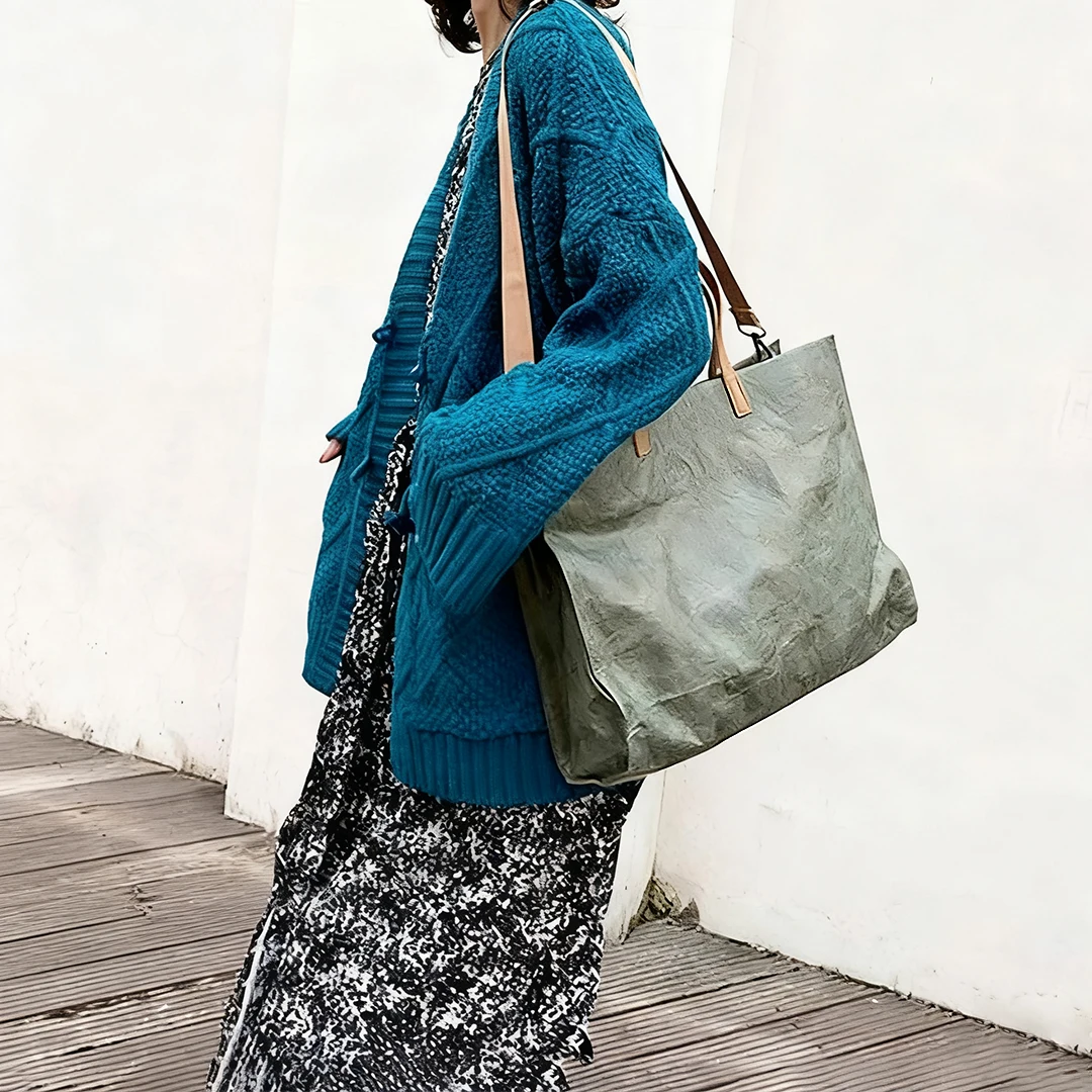 Женские винтажные сумки на плечо из крафт-бумаги - Фотография_6