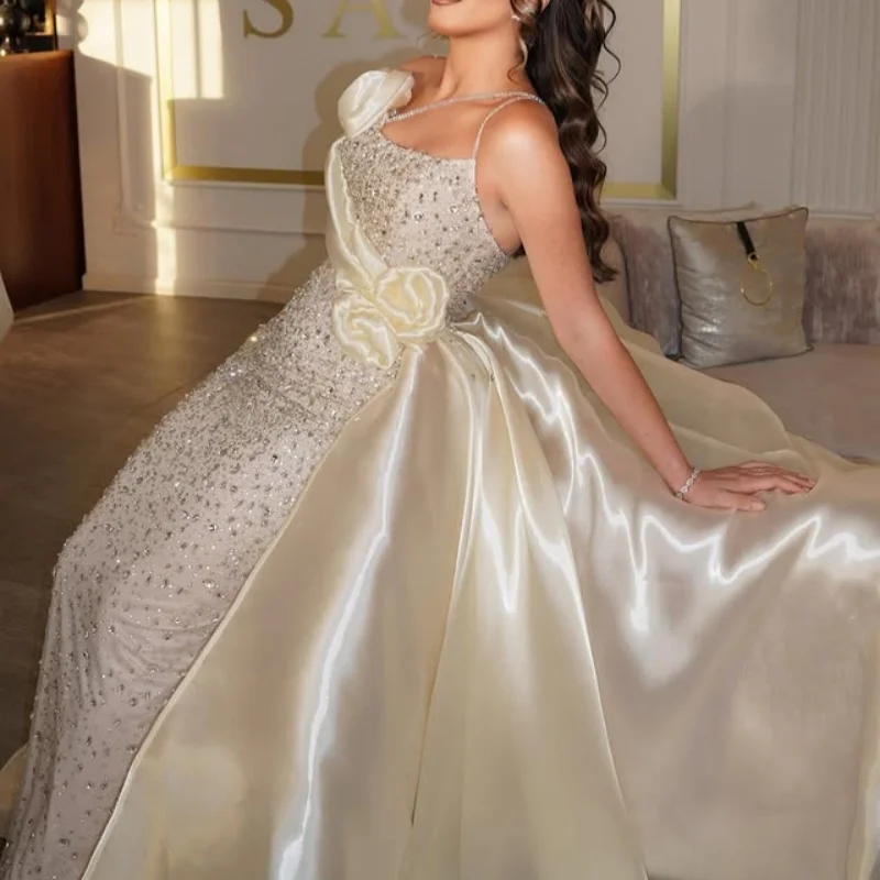 Блестящие свадебные платья «рыбий хвост» цвета слоновой кости - Фотография_3