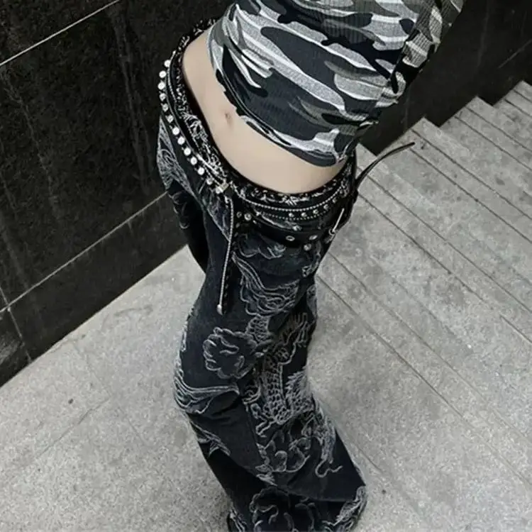 Джинсы с узором дракона - Фотография_2