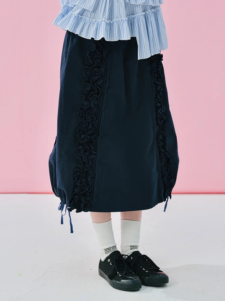 Стильная темно-синяя плиссированная - Фотография_2