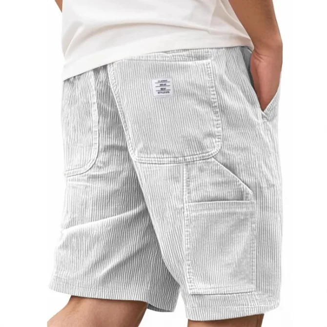 Летние однотонные модные шорты-карго - Фотография_3