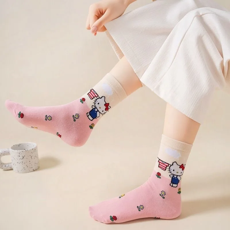 Женские носки sanrio hello kitty с рисунком my melody - Фотография_3
