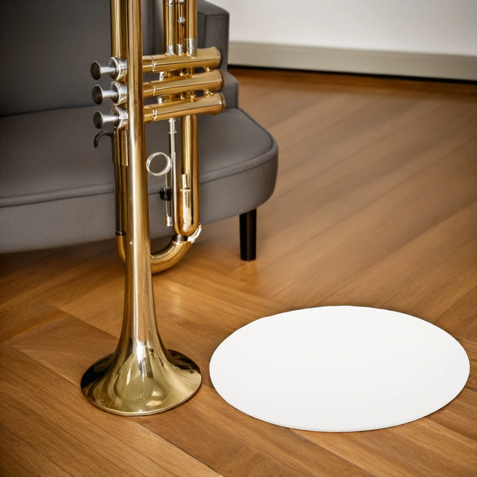 12-дюймовый белый фетровый коврик для проигрывателей виниловых пластинок - Фотография_2