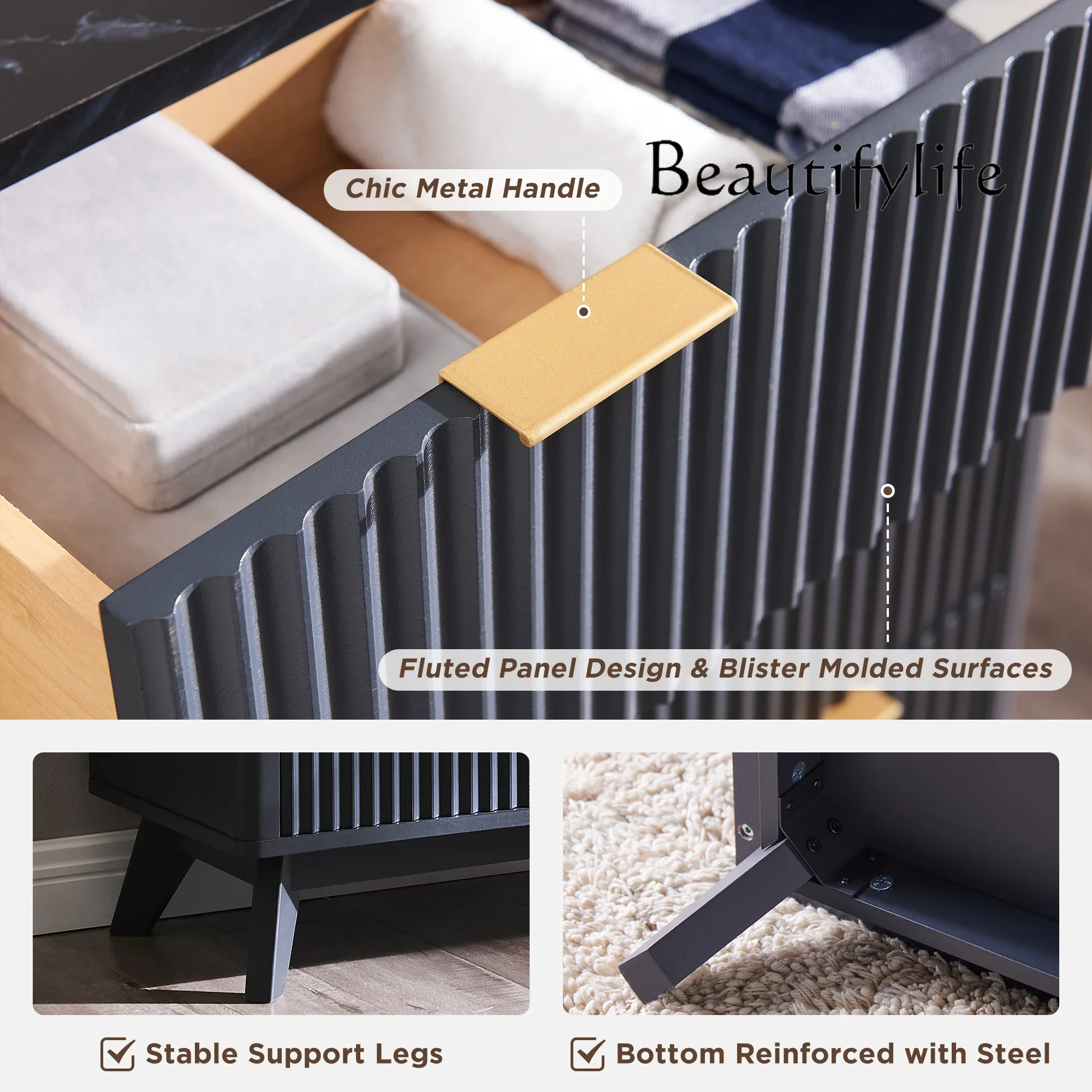 Комод bj redlemon с 6 рифлеными ящиками - Фотография_5