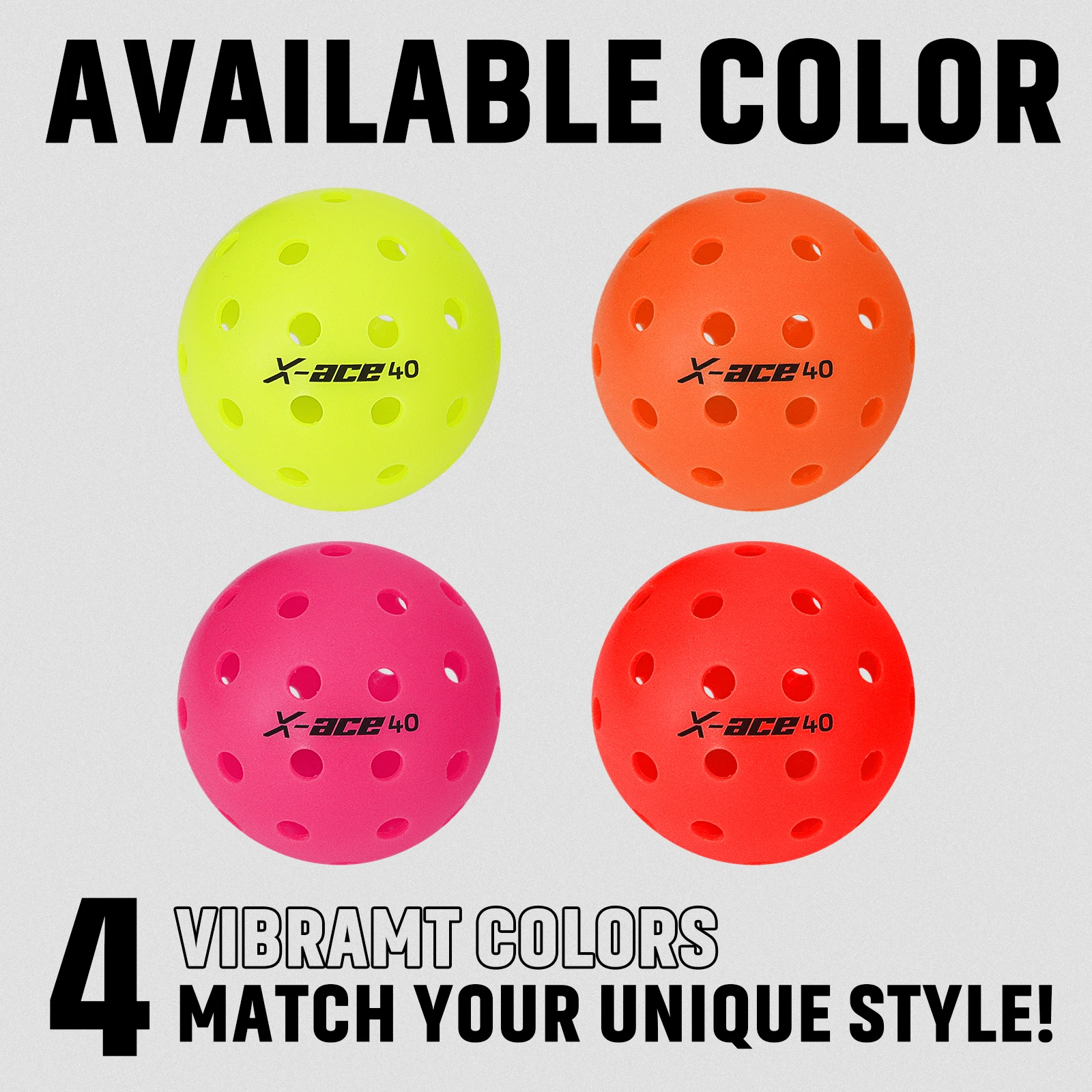 Ama sport x-ace pickleballs 40-луночные уличные шарики для пиклбола - Фотография_3