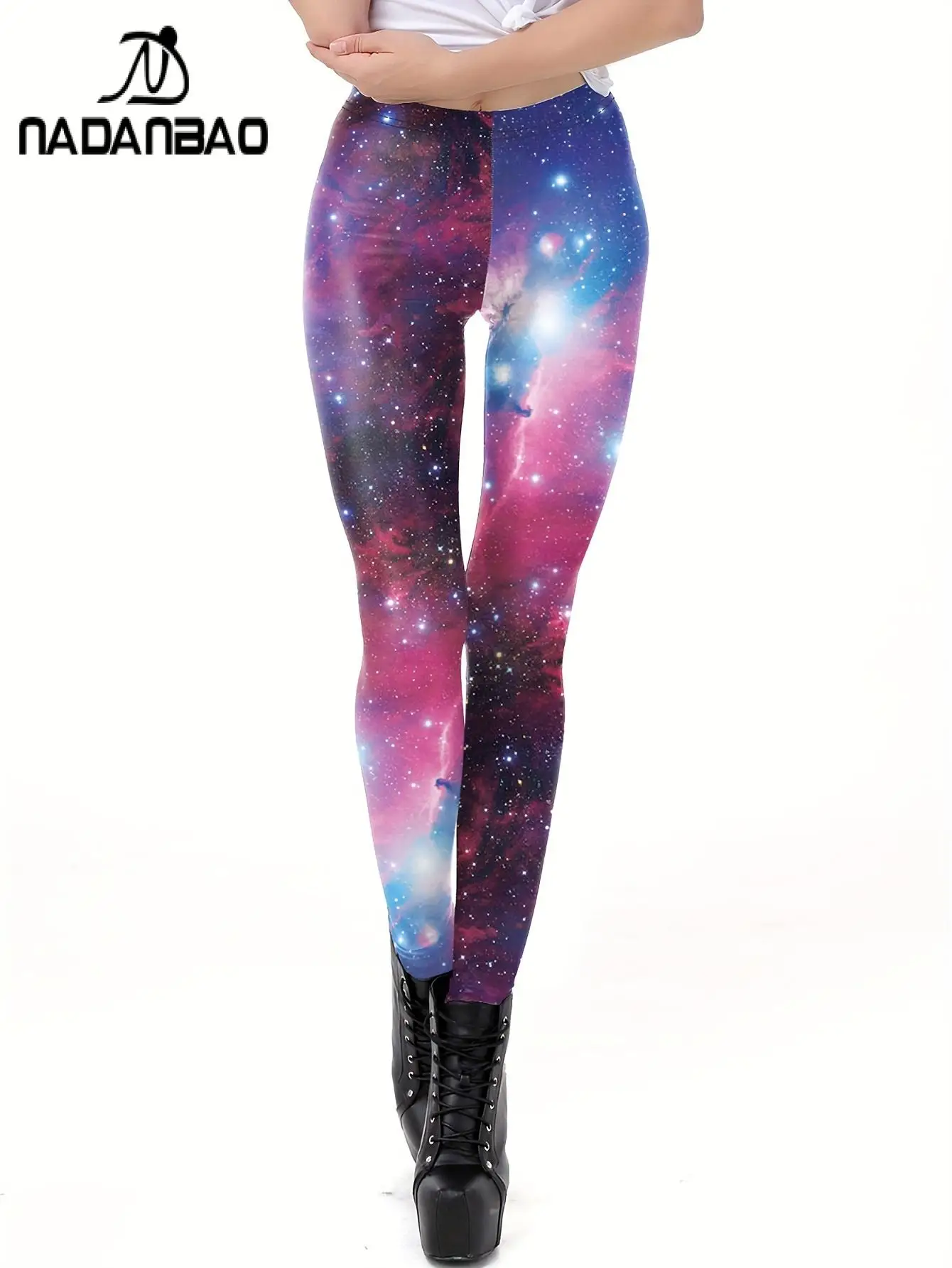 Nadanbao женские леггинсы starry sky с 3d принтом - Фотография_3