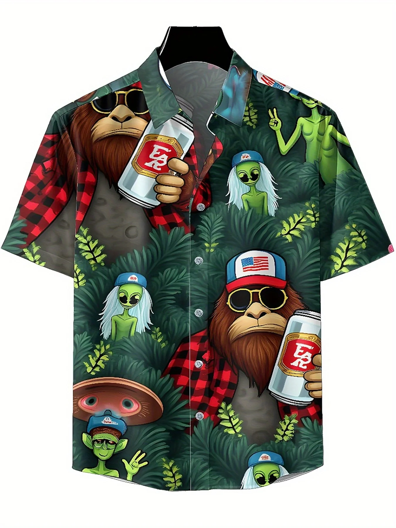 Мужские гавайские рубашки больших размеров с узором forest adventurer - Фотография_2