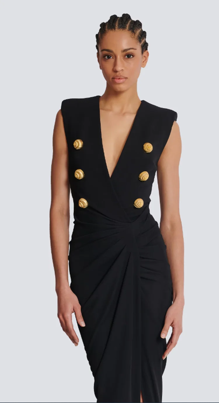 Женское черное длинное платье без - Фотография_4